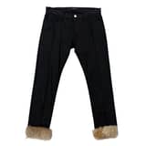 UNDERCOVER Faux Fur Trim Black Pants