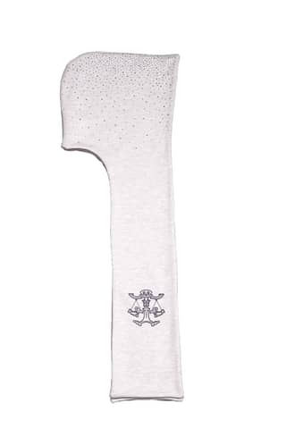 Crystal hooded scarf (White Melange)
