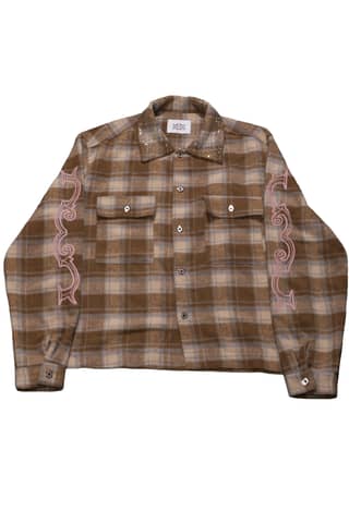 Crystal neck shirt (Brown)