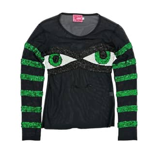 DISCOUNT UNIVERSE Sequin Eye Graphic Long Sleeve Top
