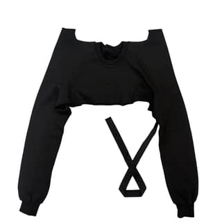 RICK OWENS Black Cropped Sweatshirt