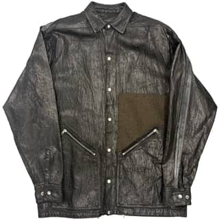 RICK OWENS Black Textured Coated Jacket