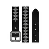 Diamond Scale Leather Belt [Silver]