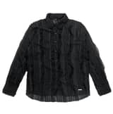 Raw Edge Detail Ruffle Shirt _ Black