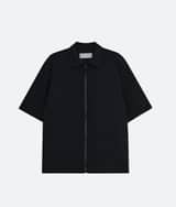 PATCH POCKET ZIP UP SHIRT [BLACK]