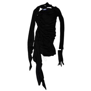 MUGLER X H&M Black Ruched Dress