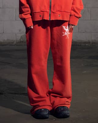 NPC Washed Flared Sweat Pants (RED)