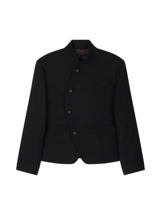 WOOL UNBALANCE BLAZER (BLACK)