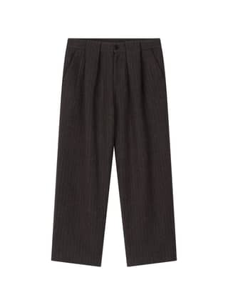 WOOL DOUBLE-TUCK TROUSERS (GRAY)