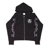 Crystal scale hooded zip-up (Black)