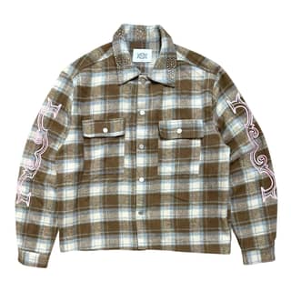 Crystal neck shirt (Brown)