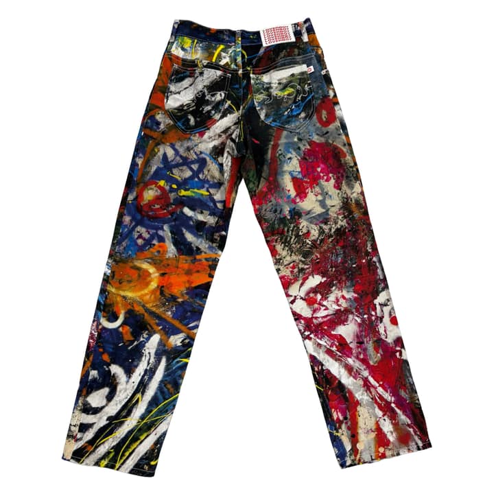 Lover Boy Art Paint Splatter Boyfriend Jeans