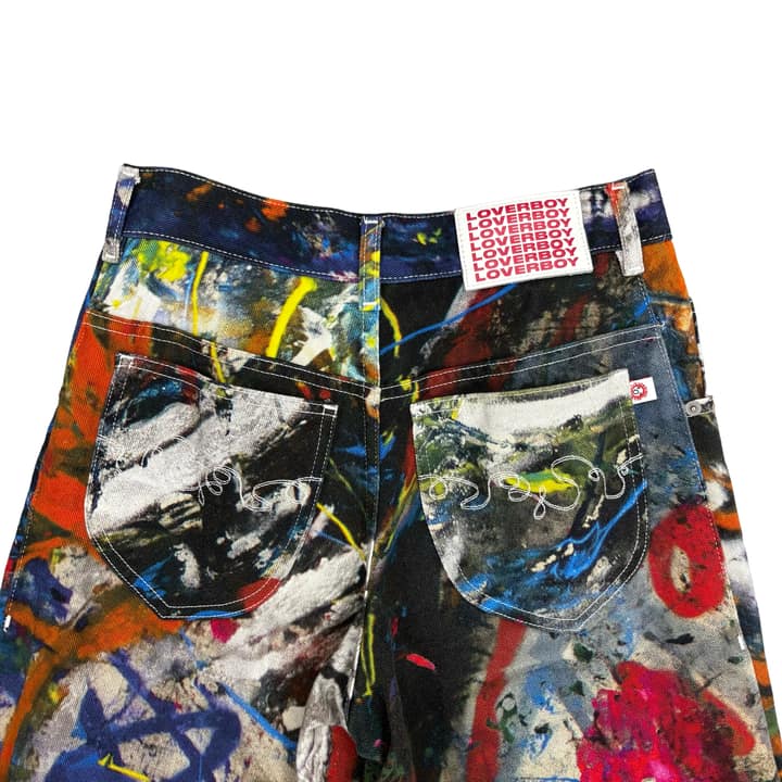 Lover Boy Art Paint Splatter Boyfriend Jeans