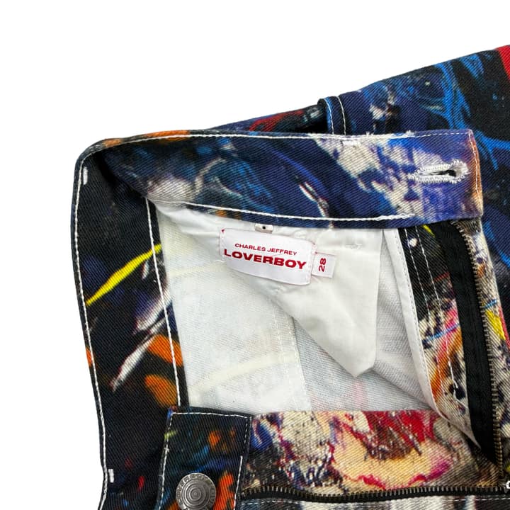 Lover Boy Art Paint Splatter Boyfriend Jeans