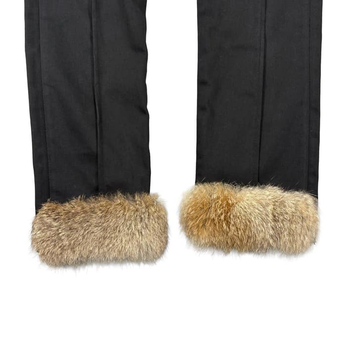 UNDERCOVER Faux Fur Trim Black Pants