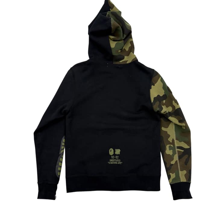 Bape X UNDEFEATED Camo Shark Zip Hoodie