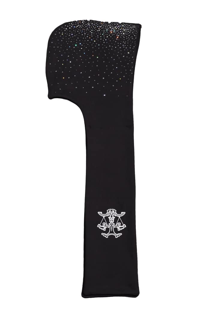 Crystal hooded scarf (Black)