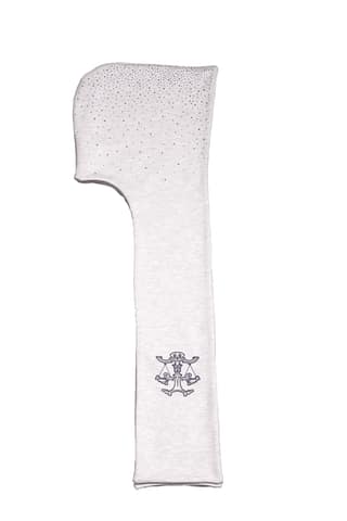 Crystal hooded scarf (White Melange)