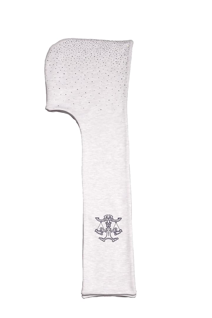 Crystal hooded scarf (White Melange)