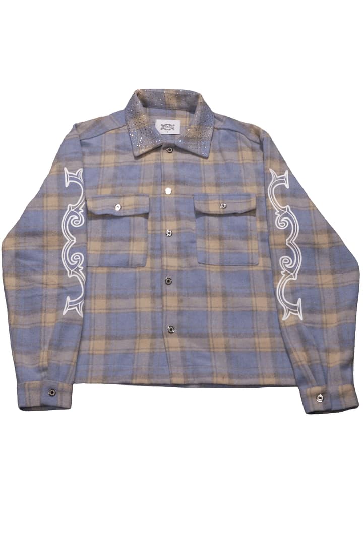 Crystal neck shirt (Sky blue)