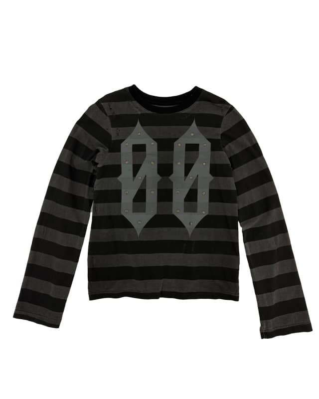 NAKRIN STRIPE LONG SLEEVE BLACK