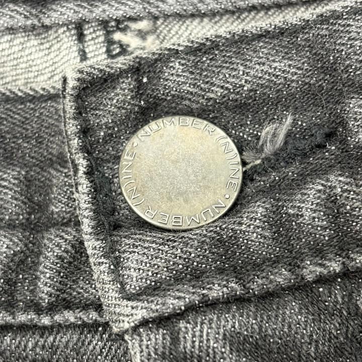 NUBER NINE X LOVELESS Distressed Black Jeans