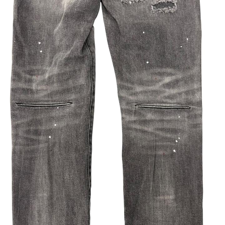 NUBER NINE X LOVELESS Distressed Black Jeans