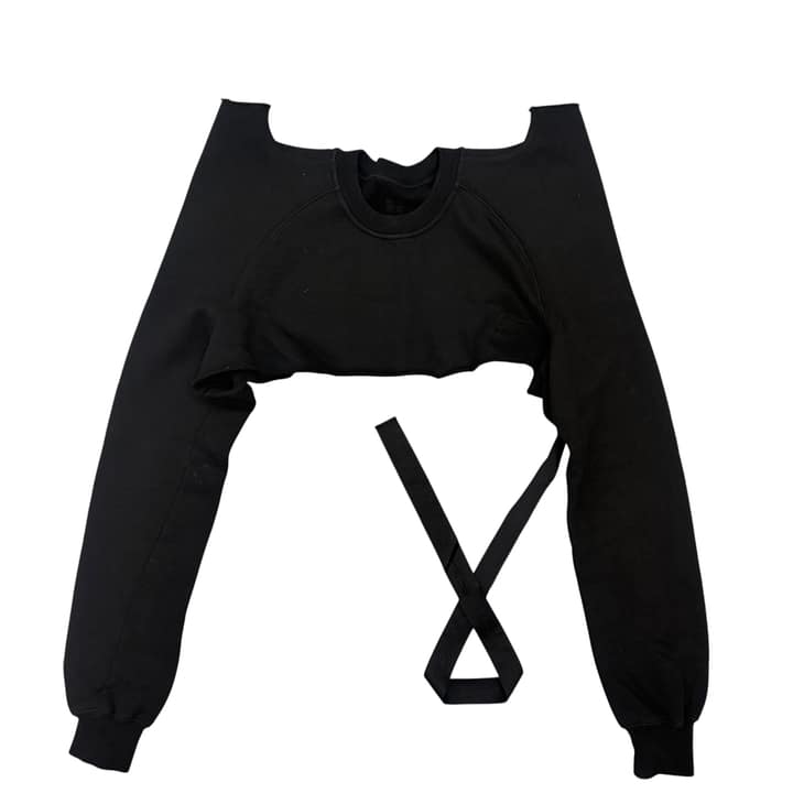 RICK OWENS Black Cropped Sweatshirt