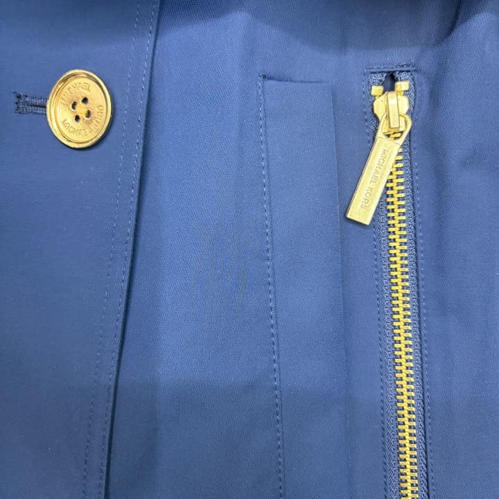 MICHAEL KORS Navy Double-Breasted Trench Coat