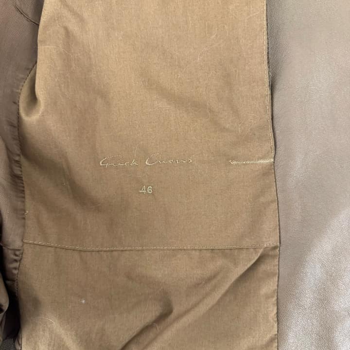 RICK OWENS Brown Leather Jacket