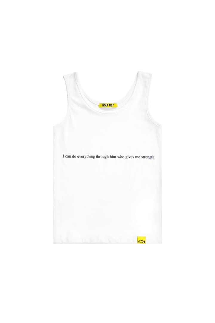 LETTERING SLEEVELESS T-SHIRTS_WHITE