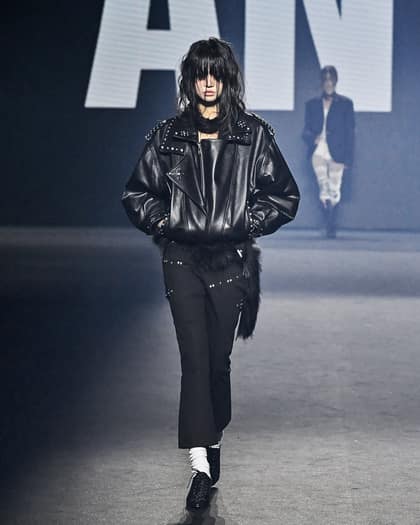 Stud double collar outerwear