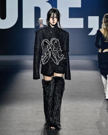 Glitter tweed double-arm jacket