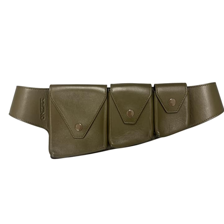 KENZO Multi-Pocket Leather Waist Bag