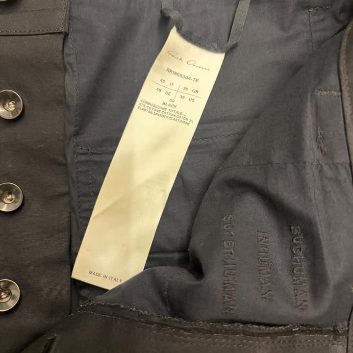 RICK OWENS Button Fly Cotton Pants