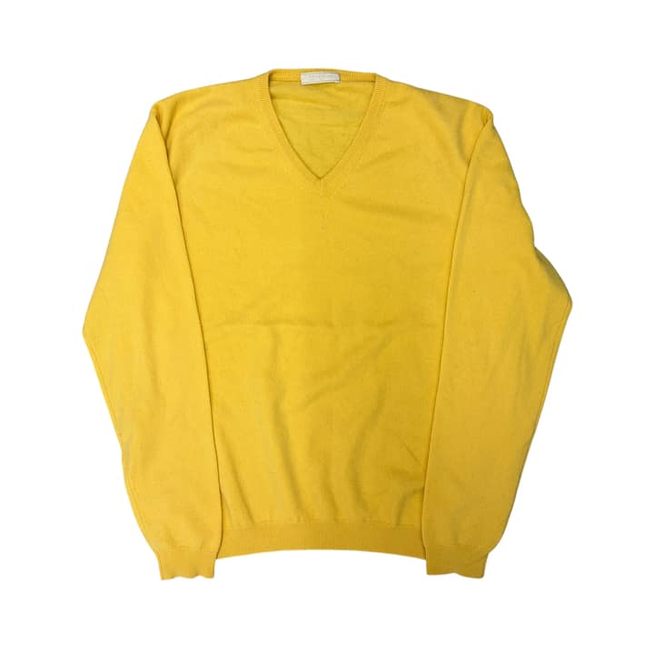 PRADA Yellow V-Neck Sweater
