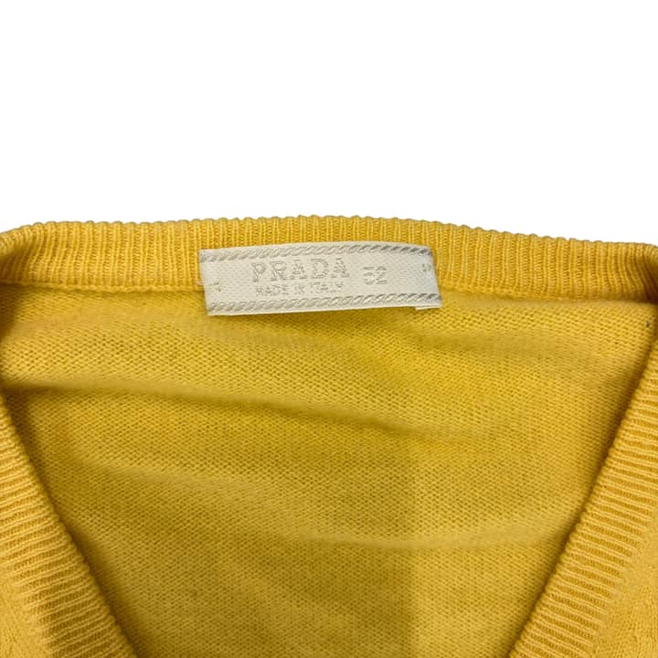PRADA Yellow V-Neck Sweater
