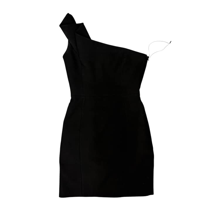 SAINT LAURENT One-Shoulder Black Dress