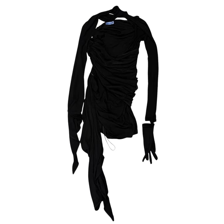 MUGLER X H&M Black Ruched Dress