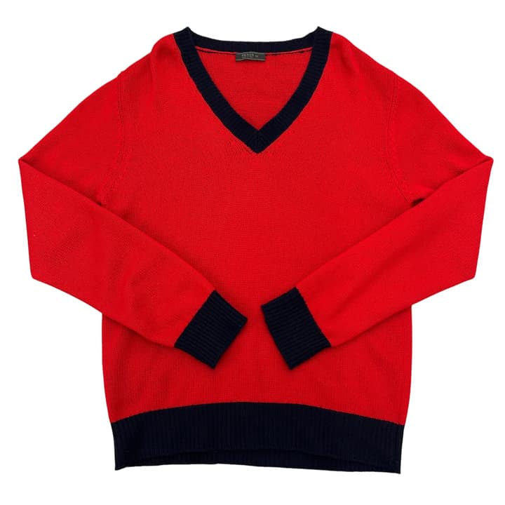PRADA Red V-Neck Sweater