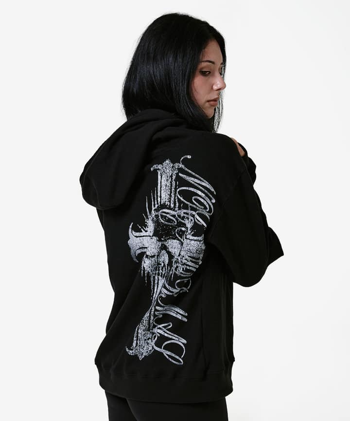 Skull Cross Waffle Hood Zipup