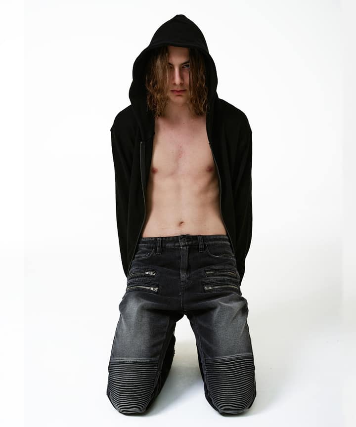 Skull Cross Waffle Hood Zipup