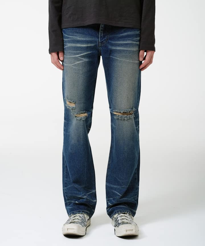 Vintage Cat Washed Denim Pants