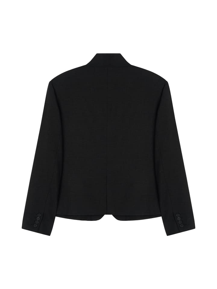 WOOL UNBALANCE BLAZER (BLACK)