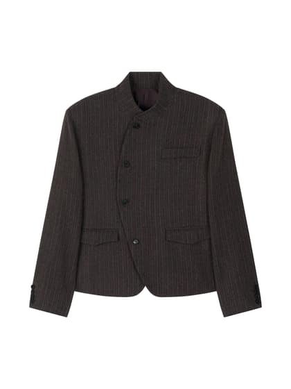 WOOL UNBALANCE BLAZER (GRAY)