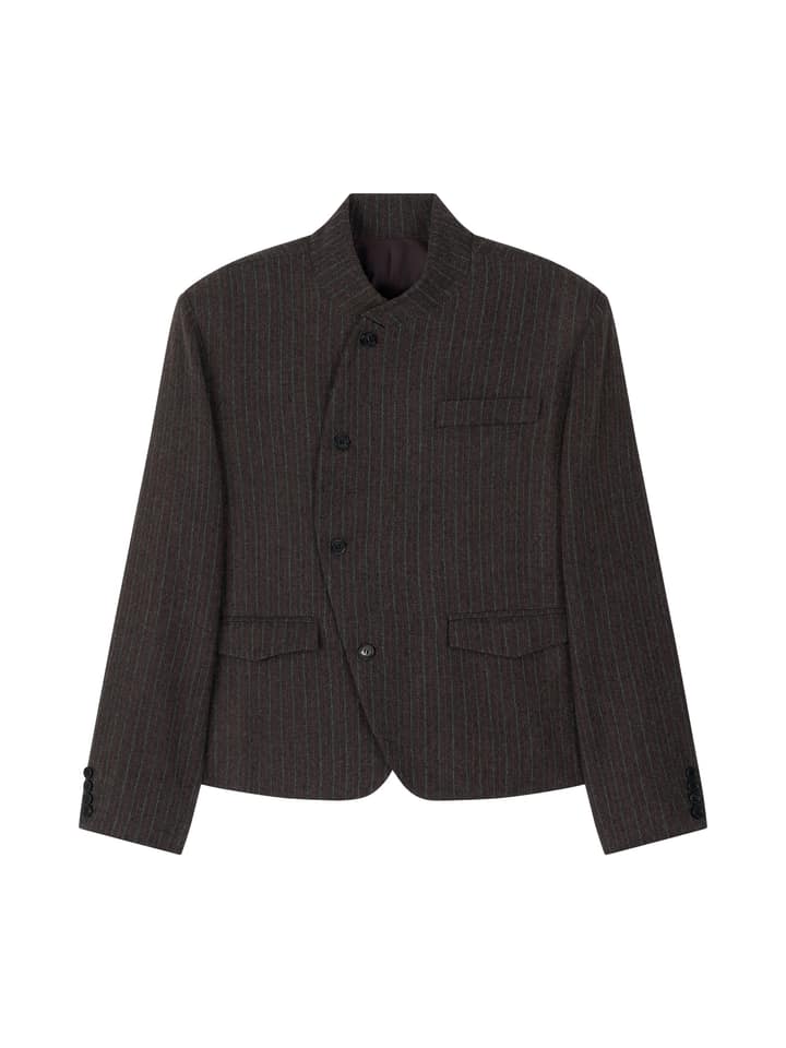 WOOL UNBALANCE BLAZER (GRAY)