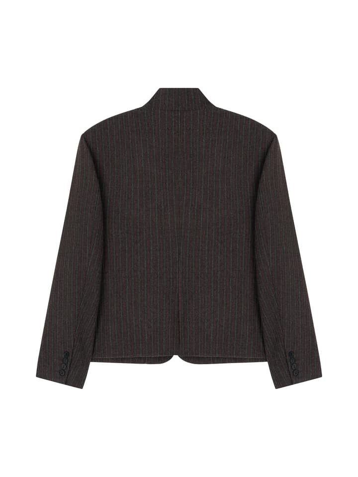 WOOL UNBALANCE BLAZER (GRAY)