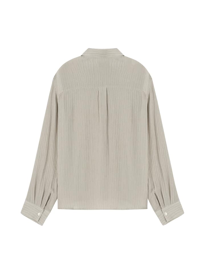 LINEN STRIPE SHIRT (SAND BEIGE)