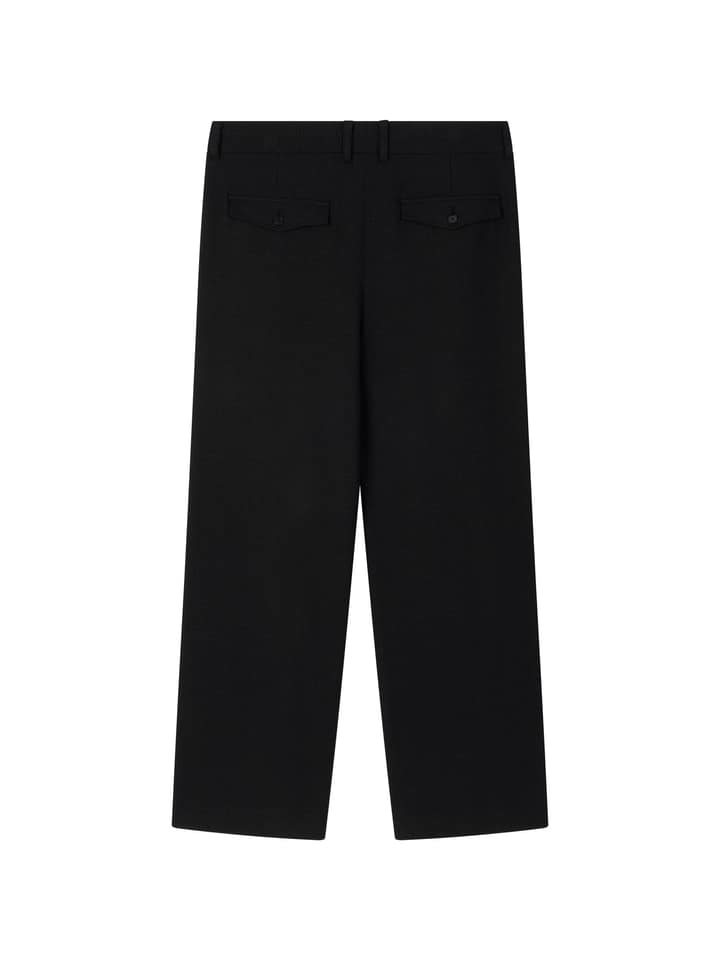 WOOL DOUBLE-TUCK TROUSERS (BLACK)