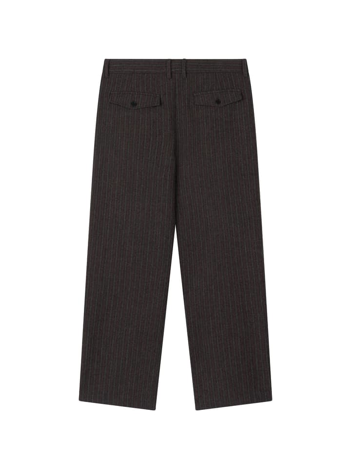 WOOL DOUBLE-TUCK TROUSERS (GRAY)